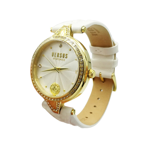 Versus Versace Stainless Steel Ladies Gold White Leather Watch VSPCI3117 - Richard Miles Jewellers